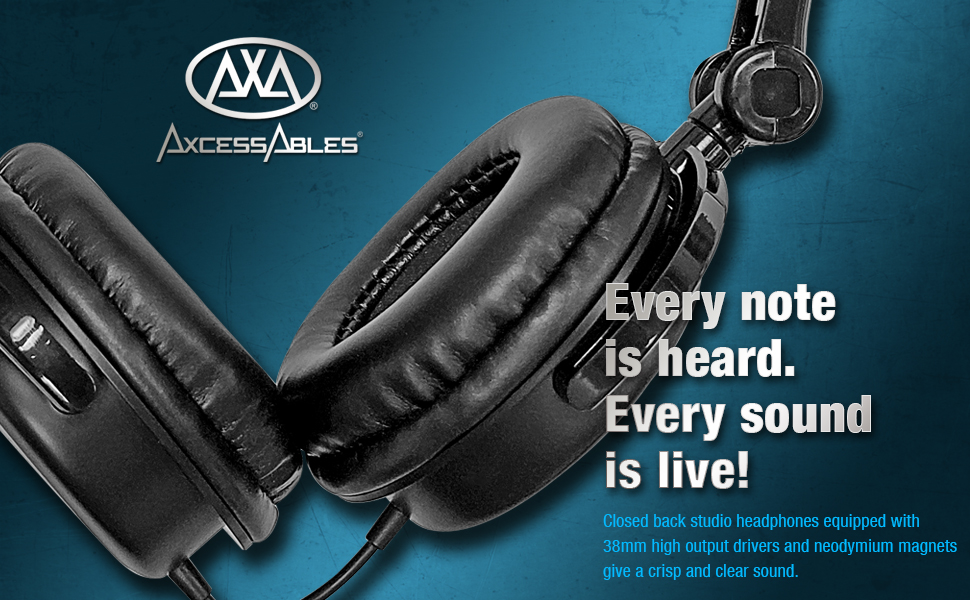 AxcessAbles SH-49 Closed Back Studio Headphones