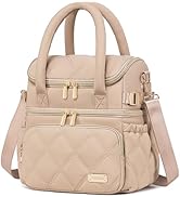 Weitars Lunch Bag for Women Men,Double Deck Lunch Box for Women,Quilted Lunch Tote for Work,Insul...