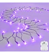 cshare String Lights Outdoor Waterproof 9.8ft 30 LED, Purple Fairy Lights Battery Operated with T...