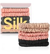 6Pcs Silk Hair Ties Small 22 Momme 100% Pure Mulberry Silk Scrunchies for Women Girls Thin Skinny...
