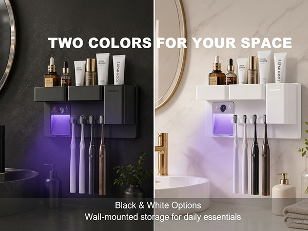Toothbrush Holders for Bathrooms 3 Independent Storage Compartments