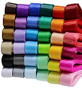 Supla 36 Rolls 36 Color 72 Yard 3/8" Wide Solid Grosgrain Ribbons Bulk Rainbow Color Grosgrain Ri...