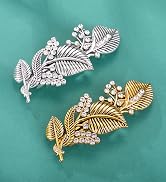 KKJOY Vintage Leaves Hair Clips Barrettes Hand Crafted Spring Clip Metal Hair Pin Headpieces Wedd...