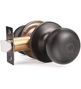 GOBEKOR 1 Pack Passage Door Knobs Interior Oil Rubbed Bronze Keyless Door Knobs Closet Hall Door ...