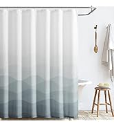 jinchan Ombre Grey Ocean Wave Shower Curtain Waterproof Fabric Shower Curtains for Bathroom Gradu...
