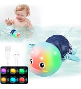 Gigilli Bath Toys for Kids Ages 1-3 2-4 Rechargeable Light Up Bath Toys Swimming Turtle Bath Toys...