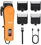 HIENA PRO Electric Hair Clipper & Trimmer for Men, Professional Cordless Barber Clipper with LED ...