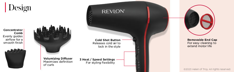 Revlon SmoothStay Coconut Oil-Infused Hair Dryer Design