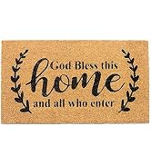Eco Living Welcome Doormats, Natural Coco Coir Mats with Non-Slip PVC Backing, Indoor Outdoor Mat...