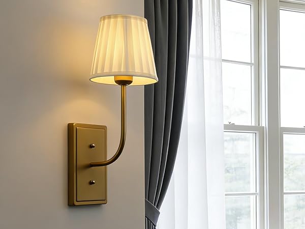 pleated off-white fabric wall sconces