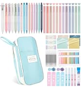 GUGUKUKU 58Pcs Aesthetic Office Supplies with Cute Pencil Case,12 Pastel Highlighters, 5 Gel Pens...