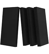 UMIACOUSTICS 4 PCS Acoustic Panels with Hanging Hardware, 2” Thick Fiberglass Sound Proof Panels ...