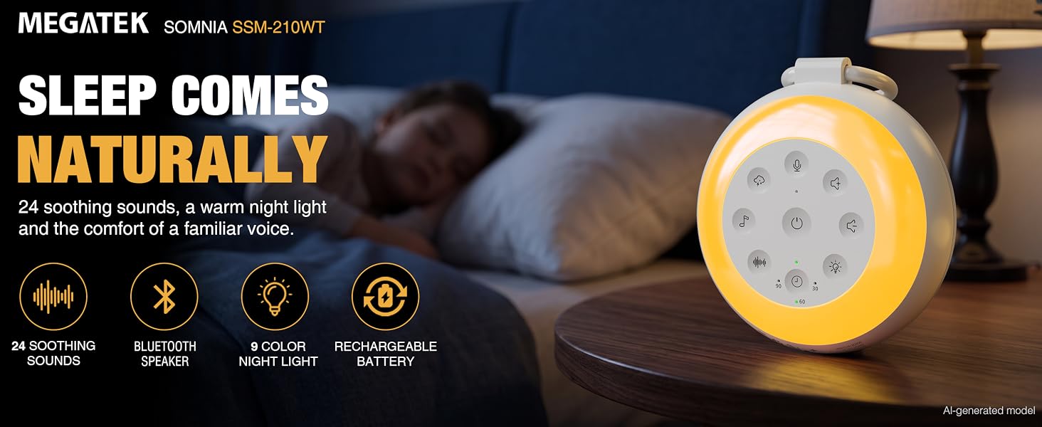 MEGATEK Portable Sound Machine for Sleeping
