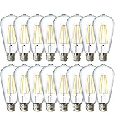 Sunco 16 Pack 60W Vintage LED Edison Bulbs Equivalent 8.5W CRI92 800 Lumens, Dimmable ST64 Filame...
