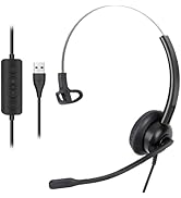 Xintronics USB Headset with Mic, Wired Computer Headphones with Microphone Noise Cancelling & in-...
