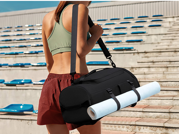 The MIYCOO Gym Bag secures your yoga mat. It's a comprehensive solution for fitness enthusiasts