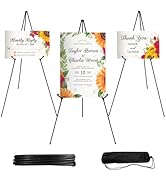 JEAWIWI Easel Stand 65 Inches 3 Pcs, Lightweight Adjustable Art Easel for Display, Painting, Wedd...