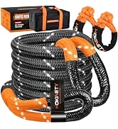 HOKINETY Kinetic Recovery Tow Rope - 1.26" x30FT 55000LBS Reflective Heavy Duty Snatch Strap Kit ...