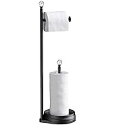 KASUNTO Toilet Paper Holder for Bathroom, Heavy Weighted Free Standing Toilet Paper Storage with ...