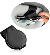 OFBAND Magnetic Sunglass Holder for Car Visor,PU Leather Car Sunglass Holder Organizes Glasses Ti...