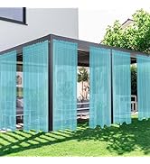 SpaceDresser Outdoor Sheer Curtains for Patio, 6 Panels Waterproof Rod Pocket Indoor Curtain for ...