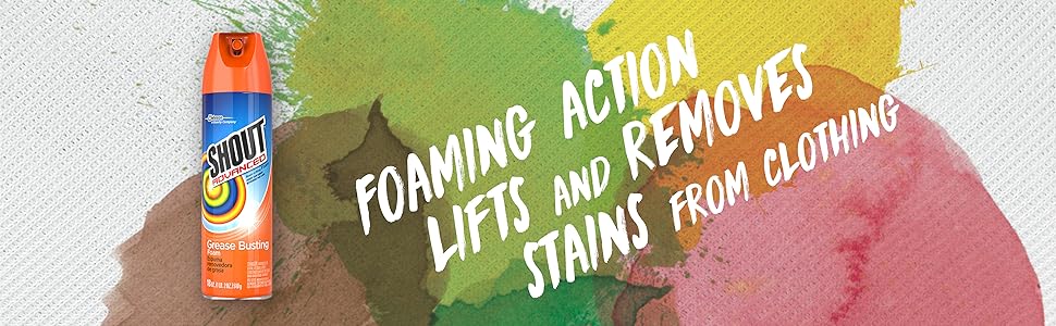 Shout Advanced, Grease Busting Foam, Foaming Action Lifts And Removes Stains From Clothing