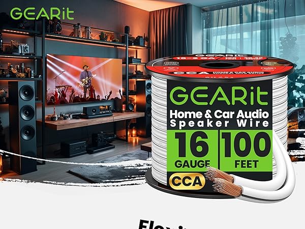 speaker wire 16 gauge 100 ft
