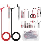 BTNTA 30PCS Silicone Multimeter Test Leads Kit CAT III 1000V 20A, Replaceable Probes, Alligator C...