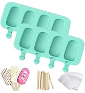 Ozera 2 Pack Popsicles Molds, Reusable Cake Pop Molds Silicone Popsicle Maker Ice Pop Cakesicle M...