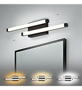 Bathroom Vanity Light Bar, 24 Inch Modern Black LED Vanity Light, 18W 3 CCT 3000K 4000K 6000K Dim...