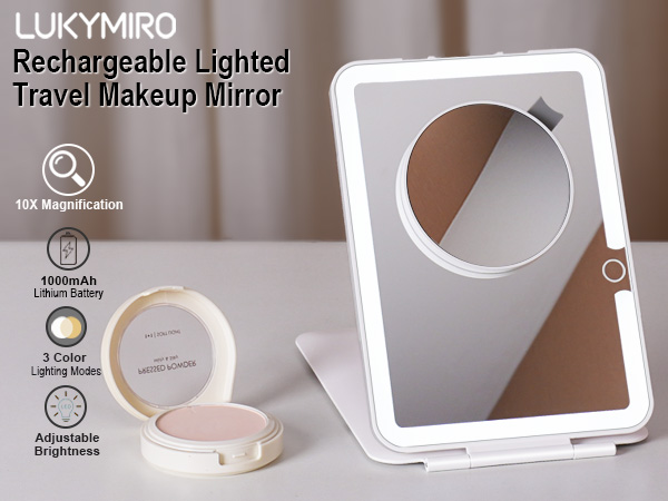 lighted travel makeup mirror