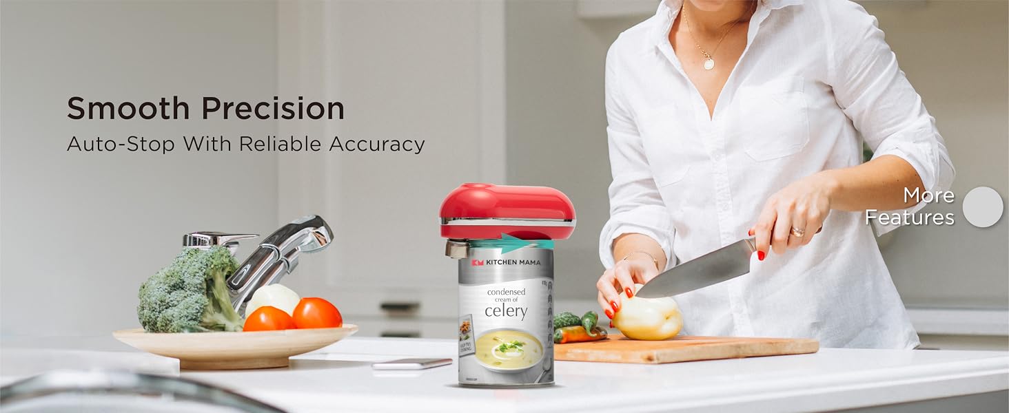 kitchen mama rechargeable can opener electric smooth edge auto shut off easy can opener for seniors