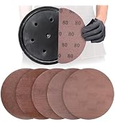 KQCXIK 9 Inch Premium Mesh Sanding Discs 25 PCS, 80/120/180/240/320 Grit, Dust Free Hook and Loop...