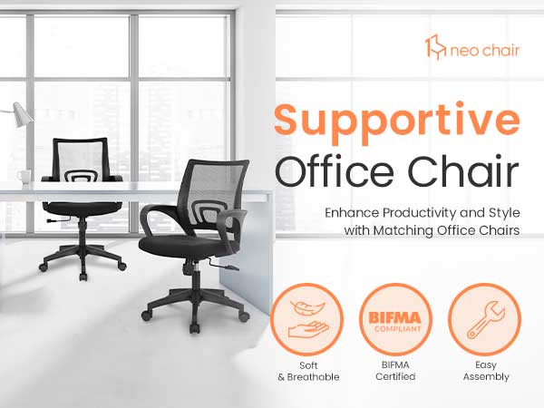 Office chair with supportive lumbar support