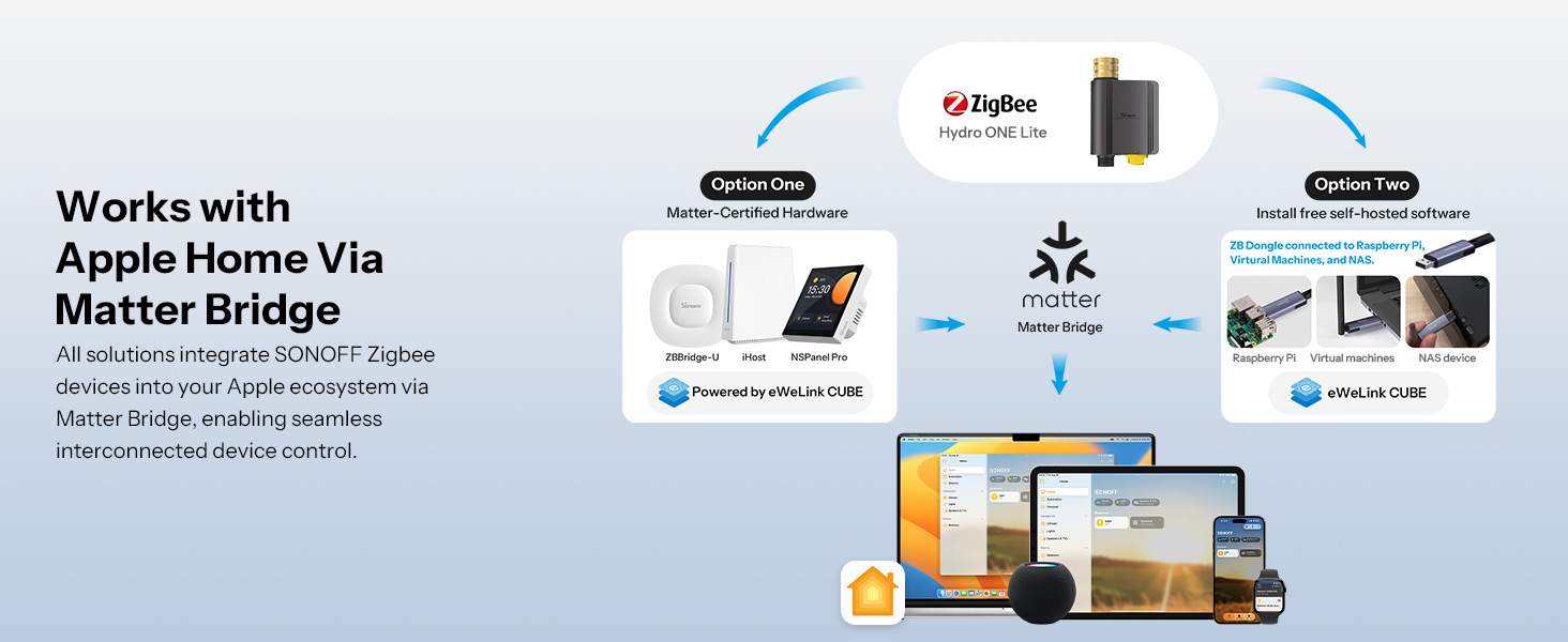 Works with Apple Home Via Matter Bridge