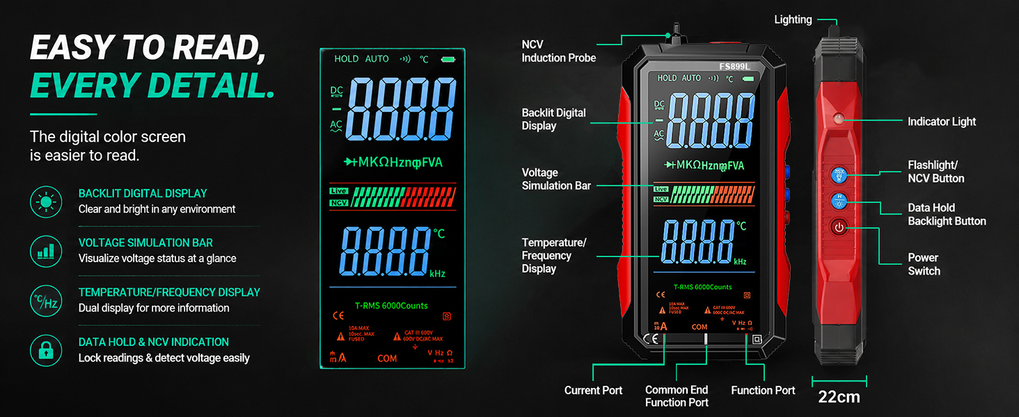 2026 Upgraded FS899L Digital Multimeter