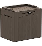 Greesum 31 Gallon Resin Deck Box Large Outdoor Storage for Patio Furniture, Garden Tools, Pool Su...