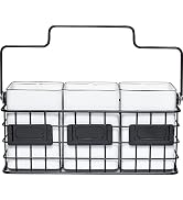 EMAX HOME 3 Compartment Utensil Caddy,Farmhouse silverware holder,Utensil caddy for countertop wi...