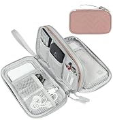FYY Electronic Organizer, Travel Tech Pouch, Cable Organizer Pink Quilted | Wrist Strap, Waterpro...