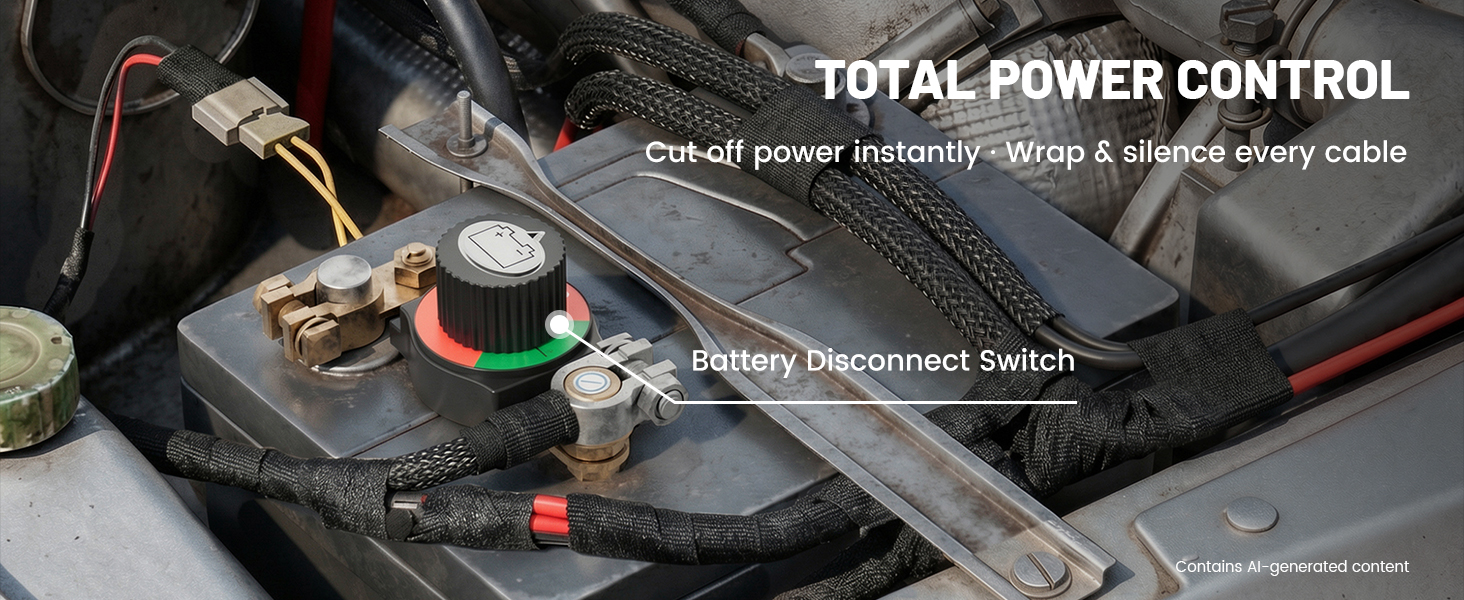Top Post Battery Disconnect Switch with Wire Harness Electrical Tape