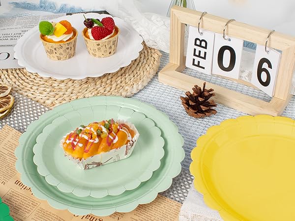 7 9 inch dessert dinner disposable paper plates red yellow green white black pink blue