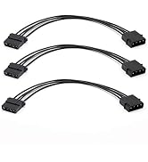 3 Pack Molex Power Extension Cable, 4 Pin Molex Female to Male HDD IDE Computer Power Cable