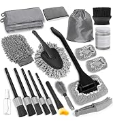 Viewmax Windshield Cleaner Tool, 20Pcs Car Cleaning Kit - Car Interior Detailing Brush Set with M...