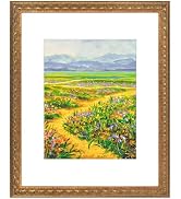 Golden State Art, 16x20 Vintage Ornate Finish Photo Frame with White Mat for 11x14 Picture. Color...