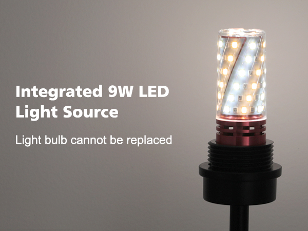 designed with integrated 9 W LED, which can provide 800 lumens