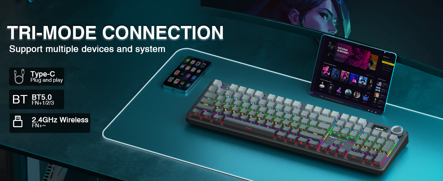 AULA F108 PRO - creamy keyboard with number pad