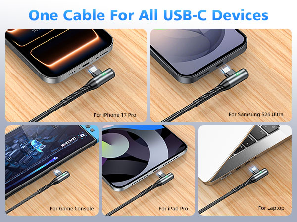 90 Degree USB C to USB C Dual Type C Cable
