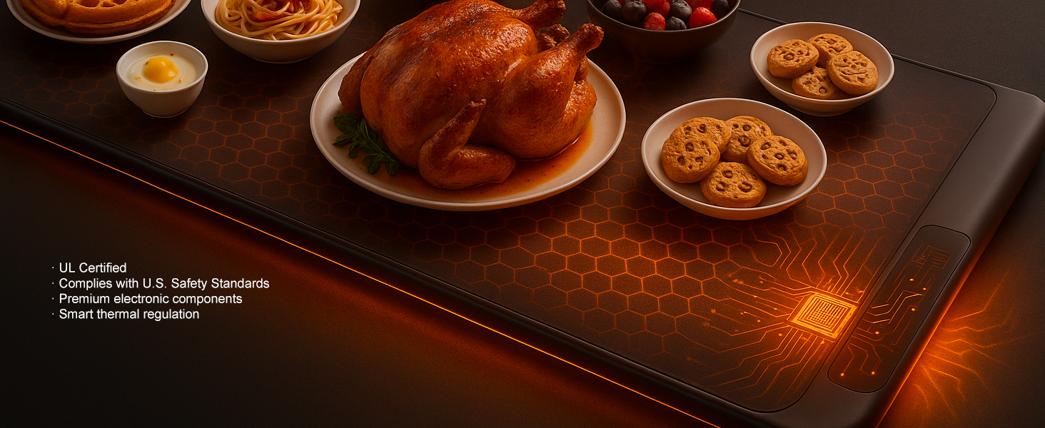Precise temperature control food warming mat