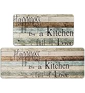 FRESHMINT Farmhouse Kitchen Mats Sets 2 Piece Cushioned Comfort Mat for Home & Office Ergonomical...