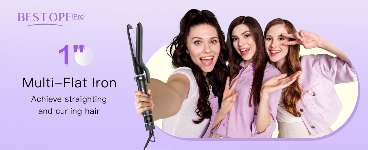 flat iron curling iron in one